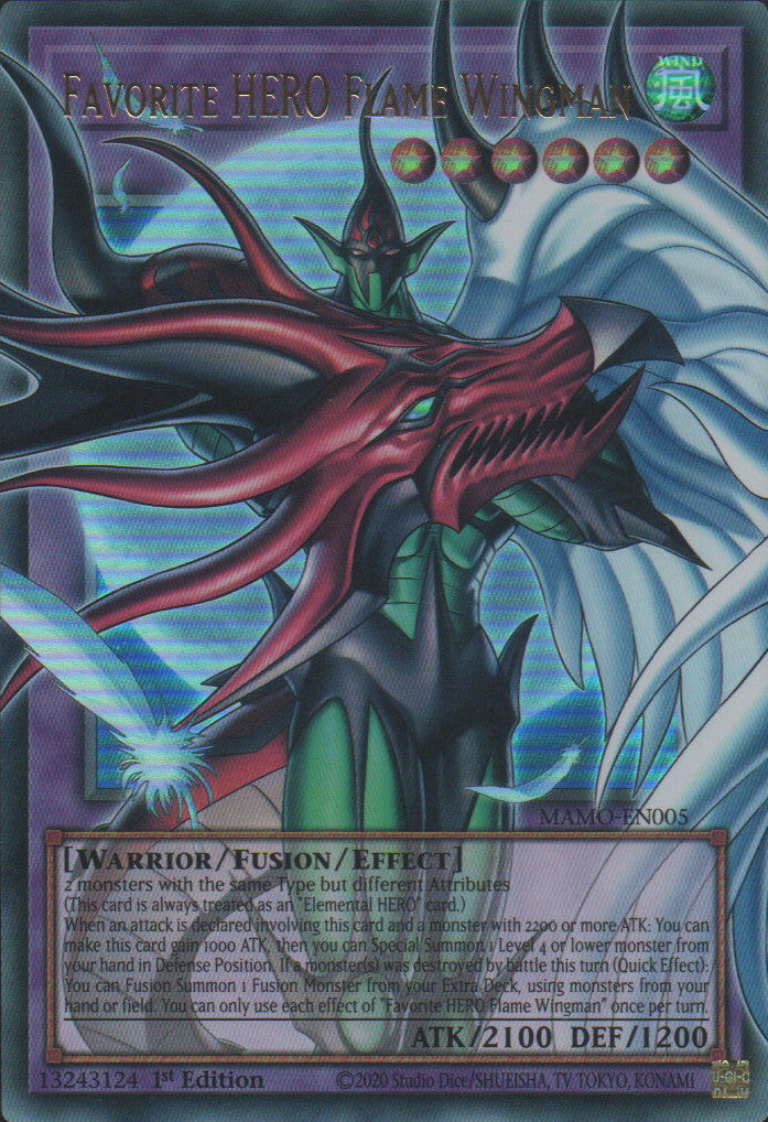 Favorite HERO Flame Wingman (extended art) - MAMO-EN005 - 1st Edition - Ultra Rare
