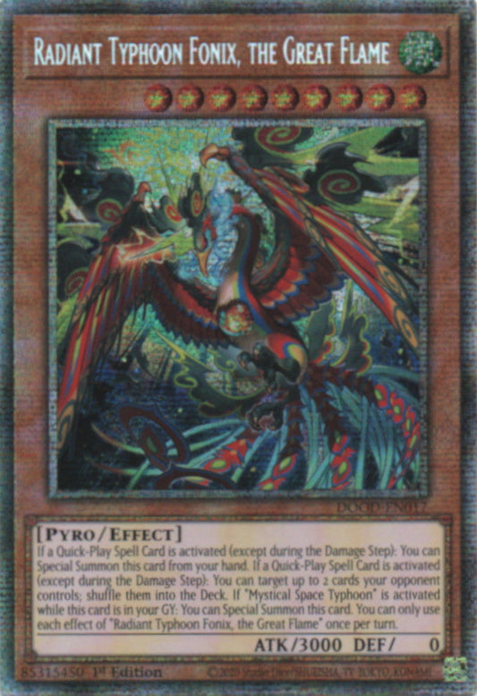 Radiant Typhoon Fonix, the Great Flame - DOOD-EN017 - 1st Edition - Starlight Rare