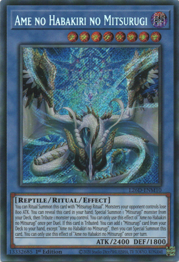 Ame no Habakiri no Mitsurugi - L26D-ENM10 - 1st Edition - Secret Rare