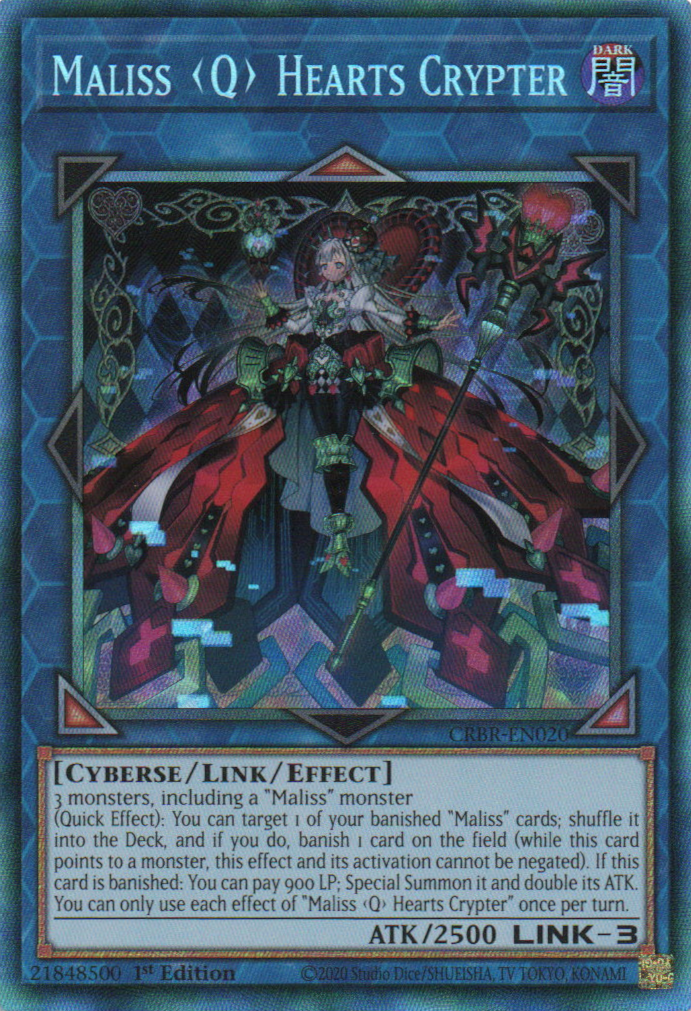 Maliss Q Hearts Crypter - CRBR-EN020 - 1st Edition - Collector's Rare