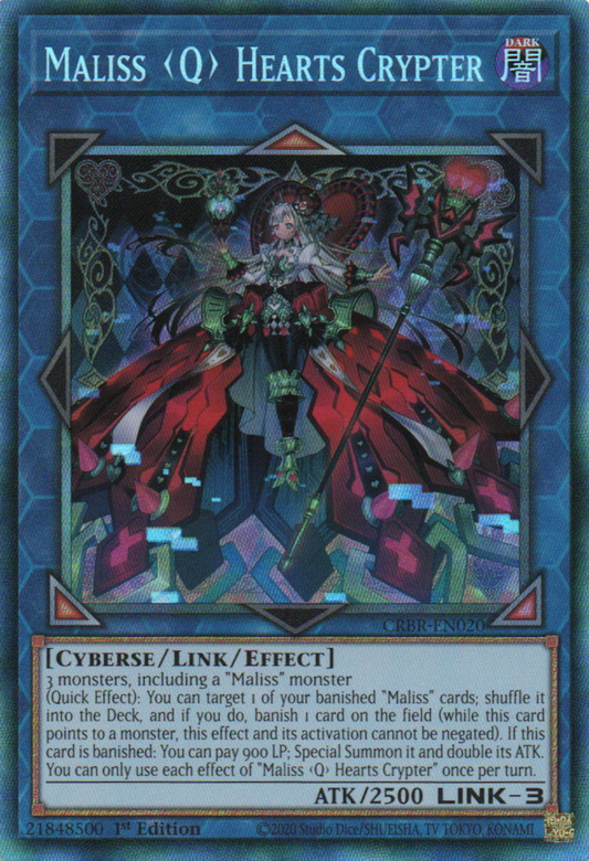 Maliss Q Hearts Crypter - CRBR-EN020 - 1st Edition - Collector's Rare