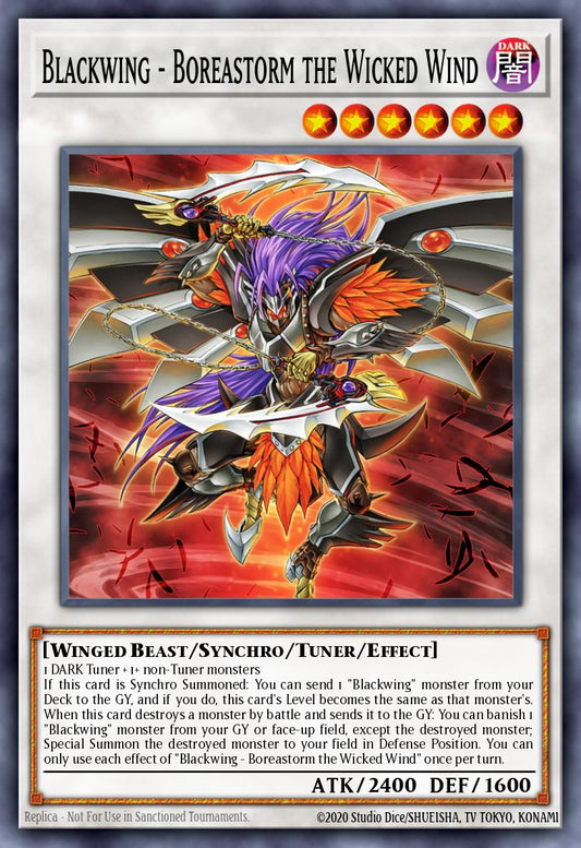 Blackwing - Boreastorm the Wicked Wind - L5DD-ENC34 - 1st Edition - Common