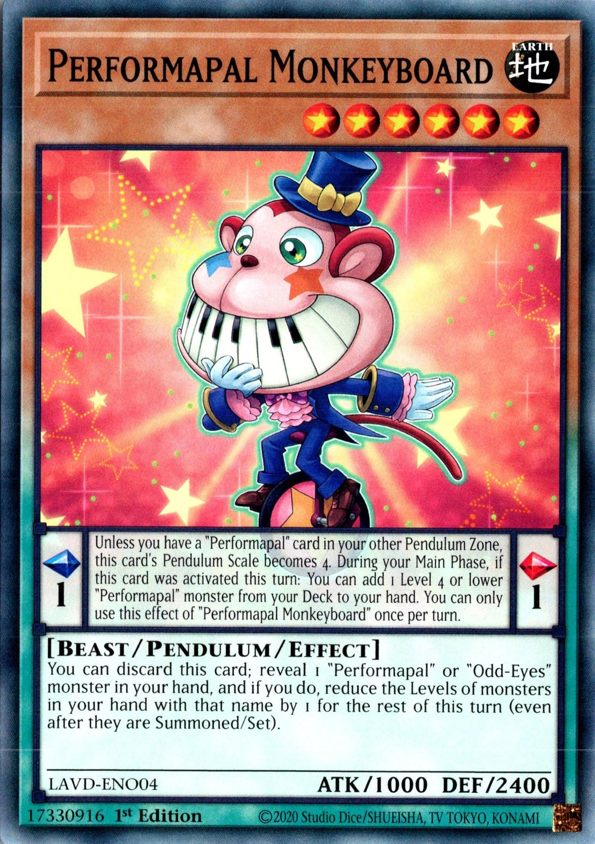Performapal Monkeyboard - LAVD-ENO04 - 1st Edition - Common