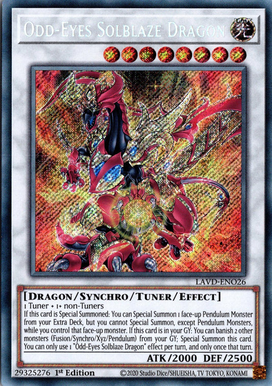 Odd-Eyes Solblaze Dragon - LAVD-ENO26 - 1st Edition - Secret Rare