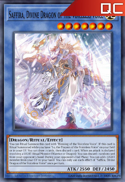 Saffira, Divine Dragon of the Voiceless Voice - LEDE-EN034 - 1st Edition - Quarter Century Secret Rare