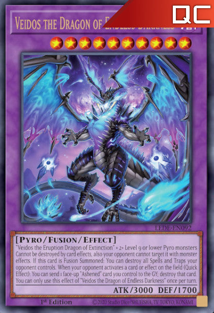 Veidos the Dragon of Endless Darkness - LEDE-EN092 - 1st Edition - Quarter Century Secret Rare