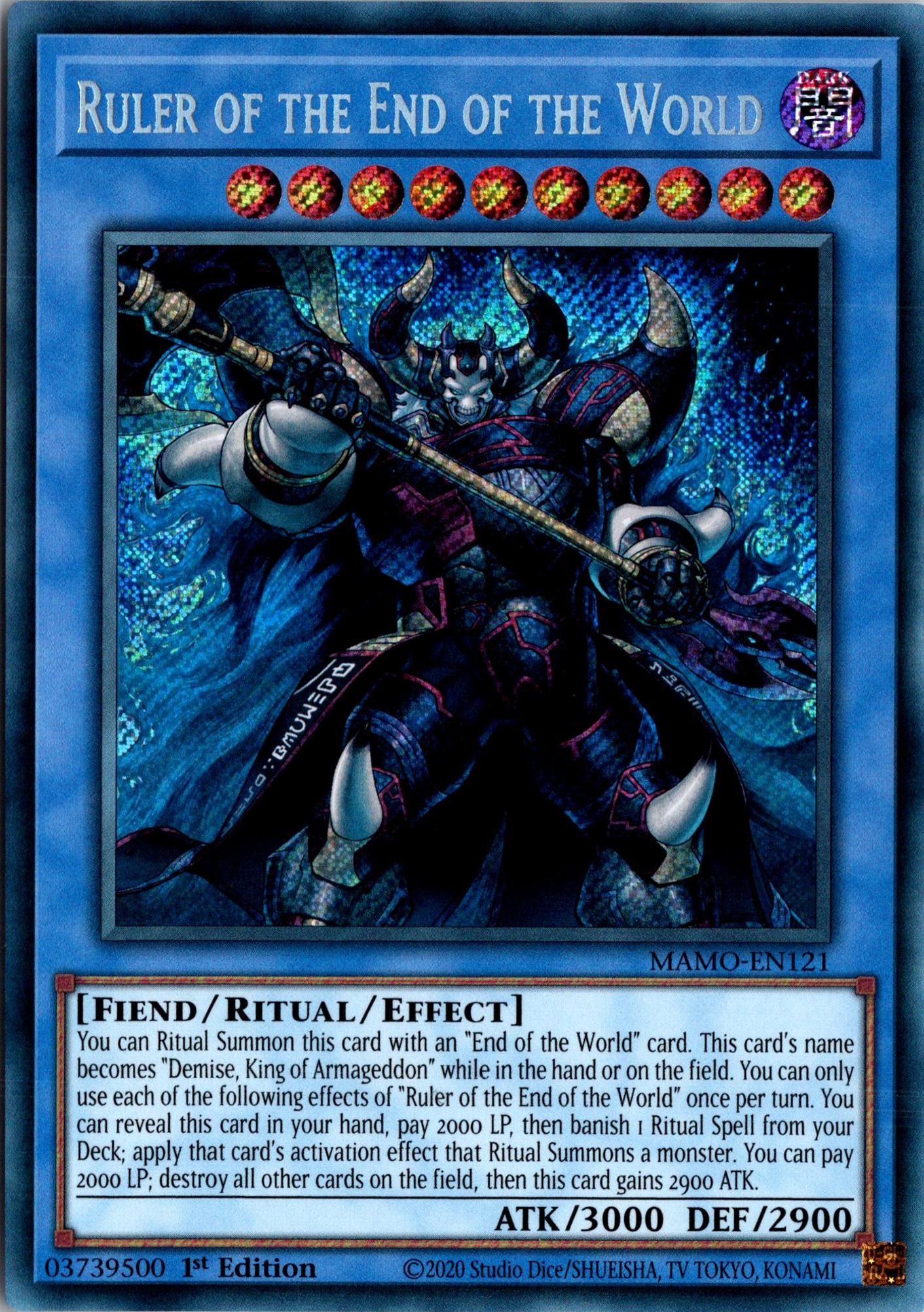 Ruler of the End of the World - MAMO-EN121 - 1st Edition - Secret Rare