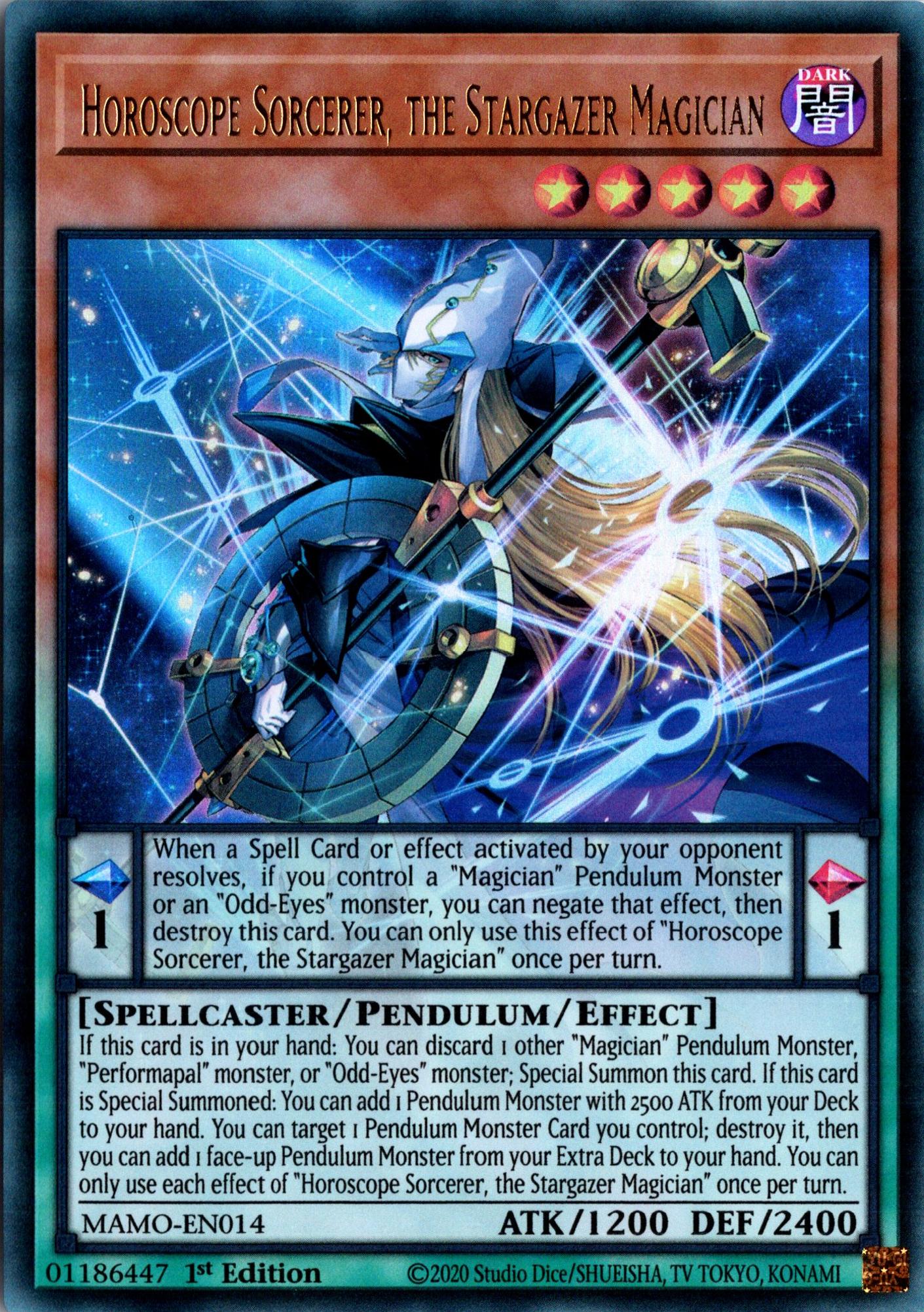Horoscope Sorcerer, the Stargazer Magician - MAMO-EN014 - 1st Edition - Ultra Rare