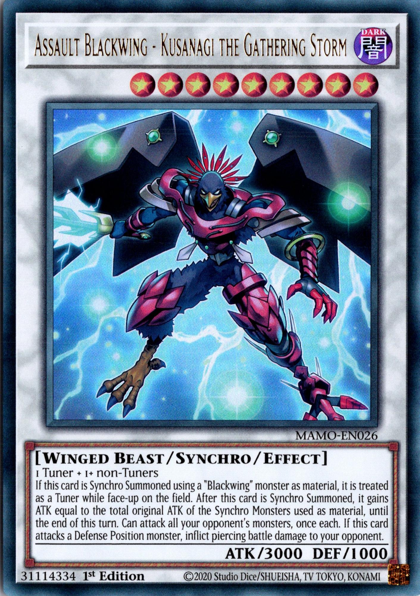 Assault Blackwing - Kusanagi the Gathering Storm - MAMO-EN026 - 1st Edition - Ultra Rare