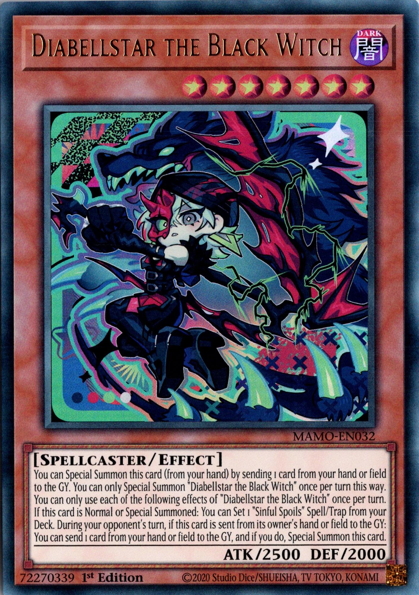 Diabellstar the Black Witch (Chibi Art) - MAMO-EN032 - 1st Edition - Ultra Rare