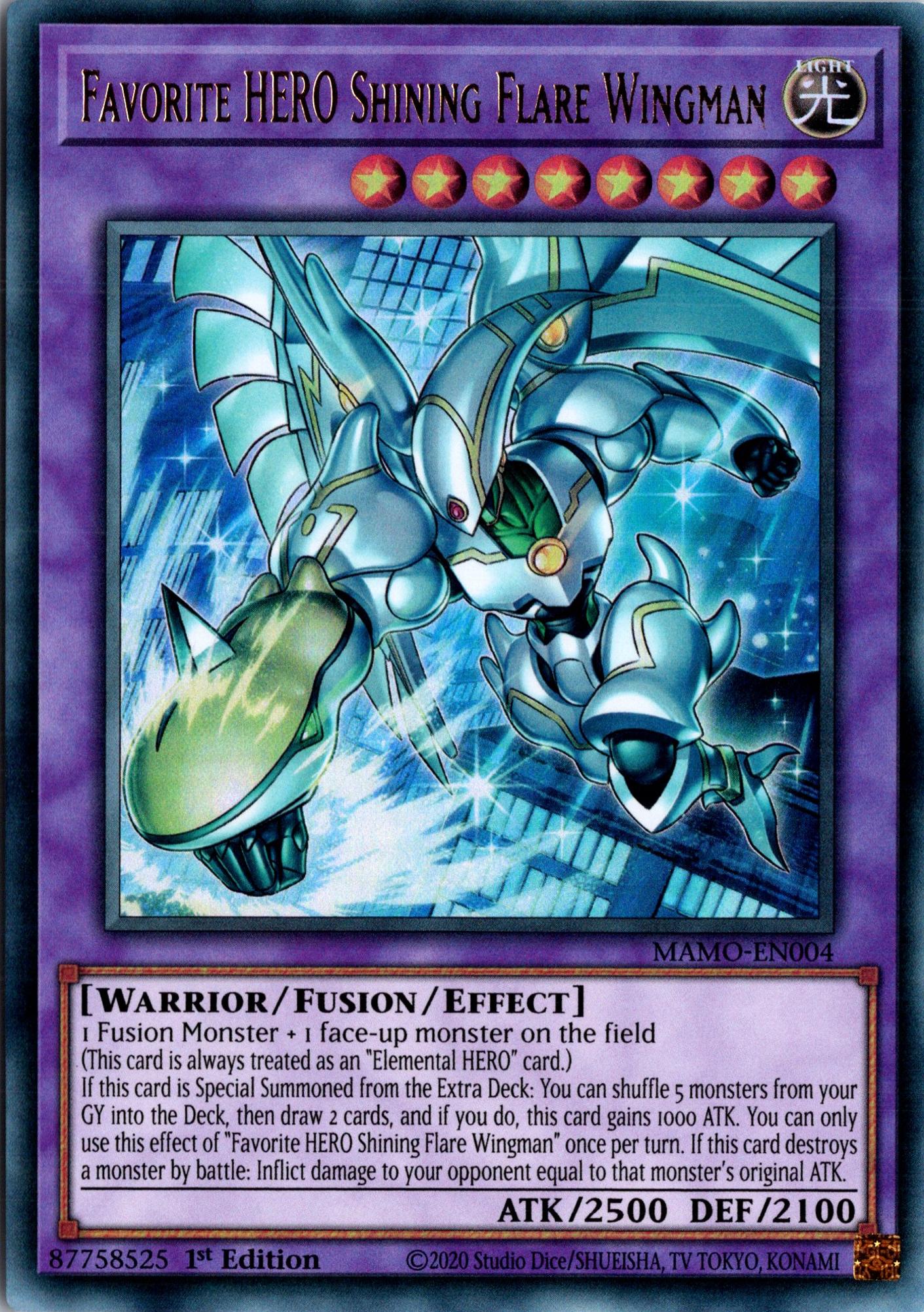 Favorite HERO Shining Flare Wingman - MAMO-EN004 - 1st Edition - Ultra Rare