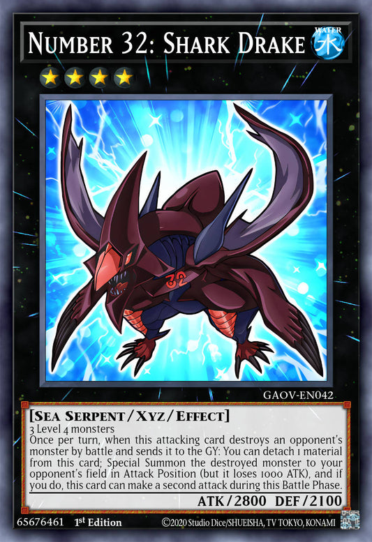 Number 32: Shark Drake (Chibi Artwork) - MZMU-EN067 - 1st Edition - Secret Rare