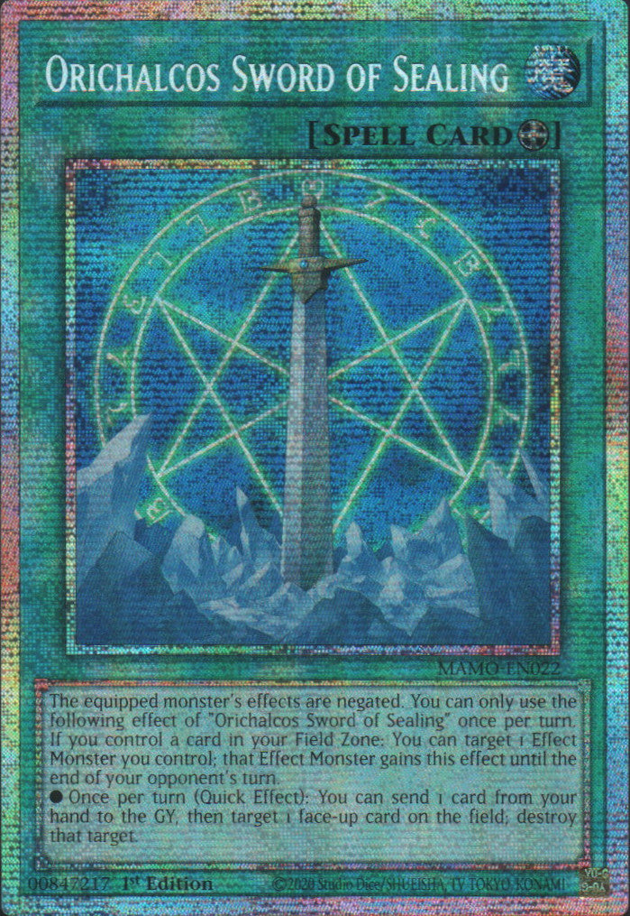 Orichalcos Sword of Sealing - MAMO-EN022 - 1st Edition - Starlight Rare