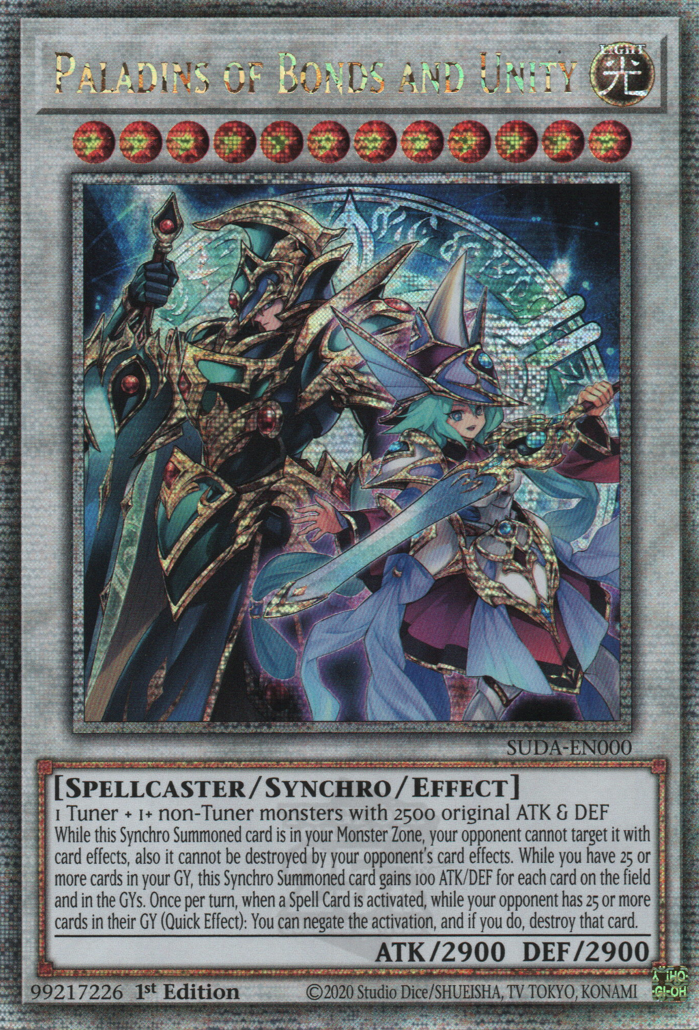 Paladin of Bonds and Unity - SUDA-EN000 - 1st Edition - Quarter Century Secret Rare