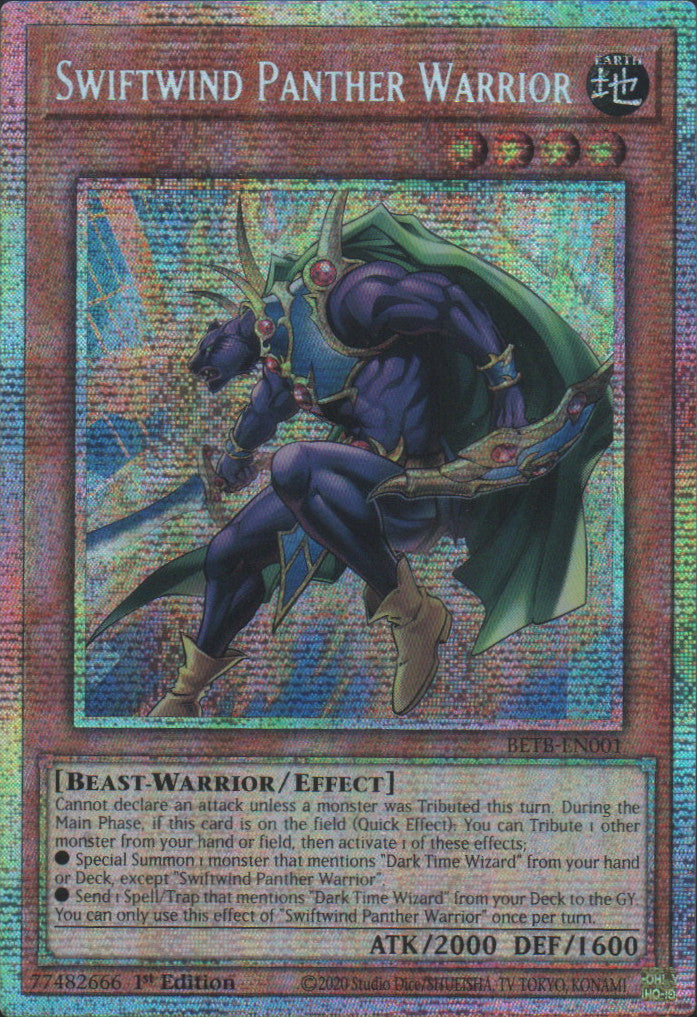 Swiftwind Panther Warrior - BETB-EN001 - 1st Edition - Starlight Rare