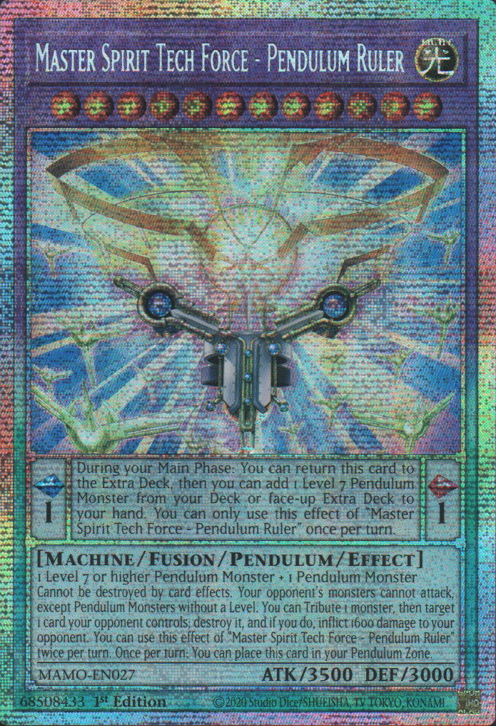 Master Spirit Tech Force - Pendulum Ruler - MAMO-EN027 - 1st Edition - Starlight Rare
