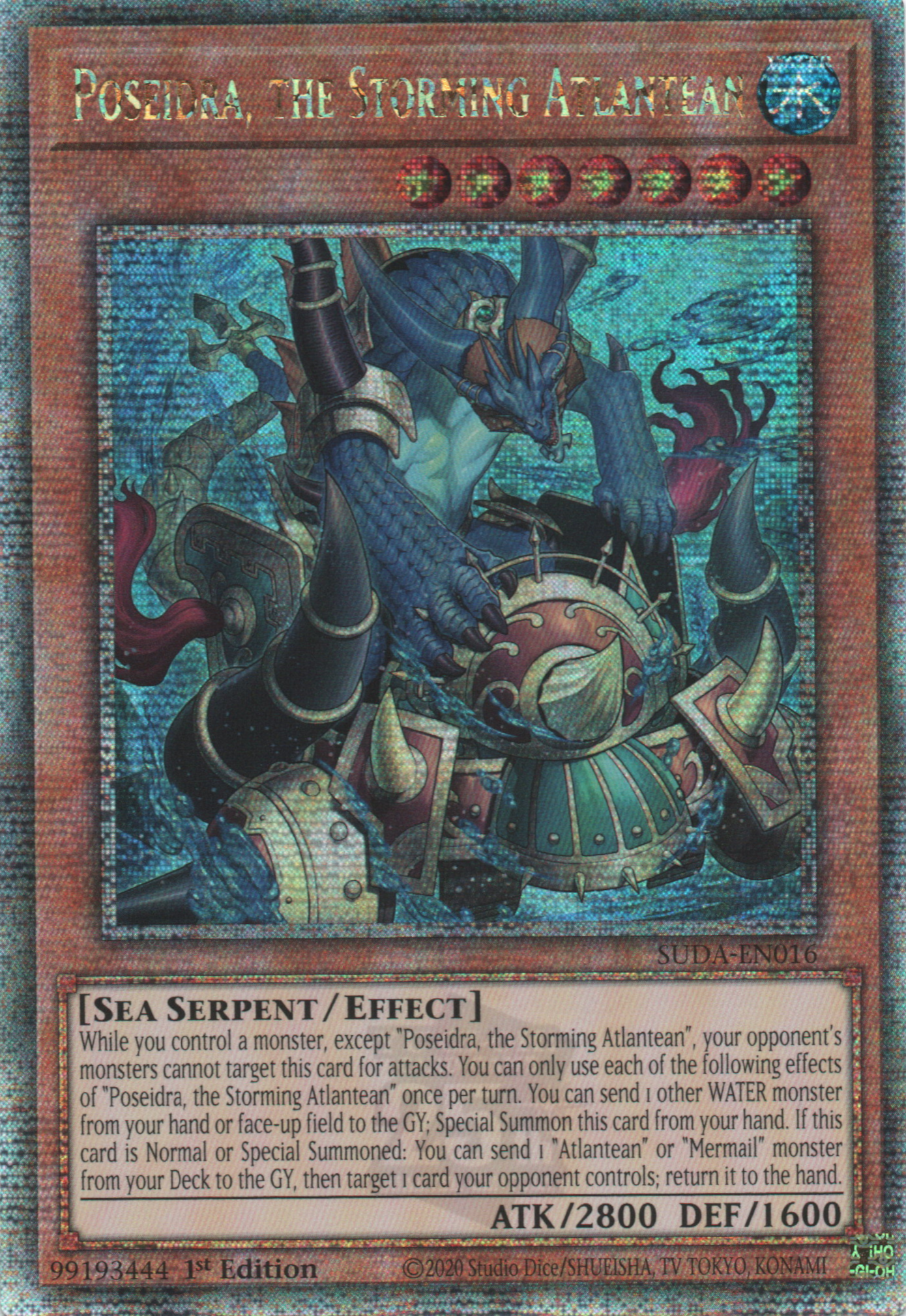 Poseidra, the Storming Atlantean - SUDA-EN016 - 1st Edition - Quarter Century Secret Rare
