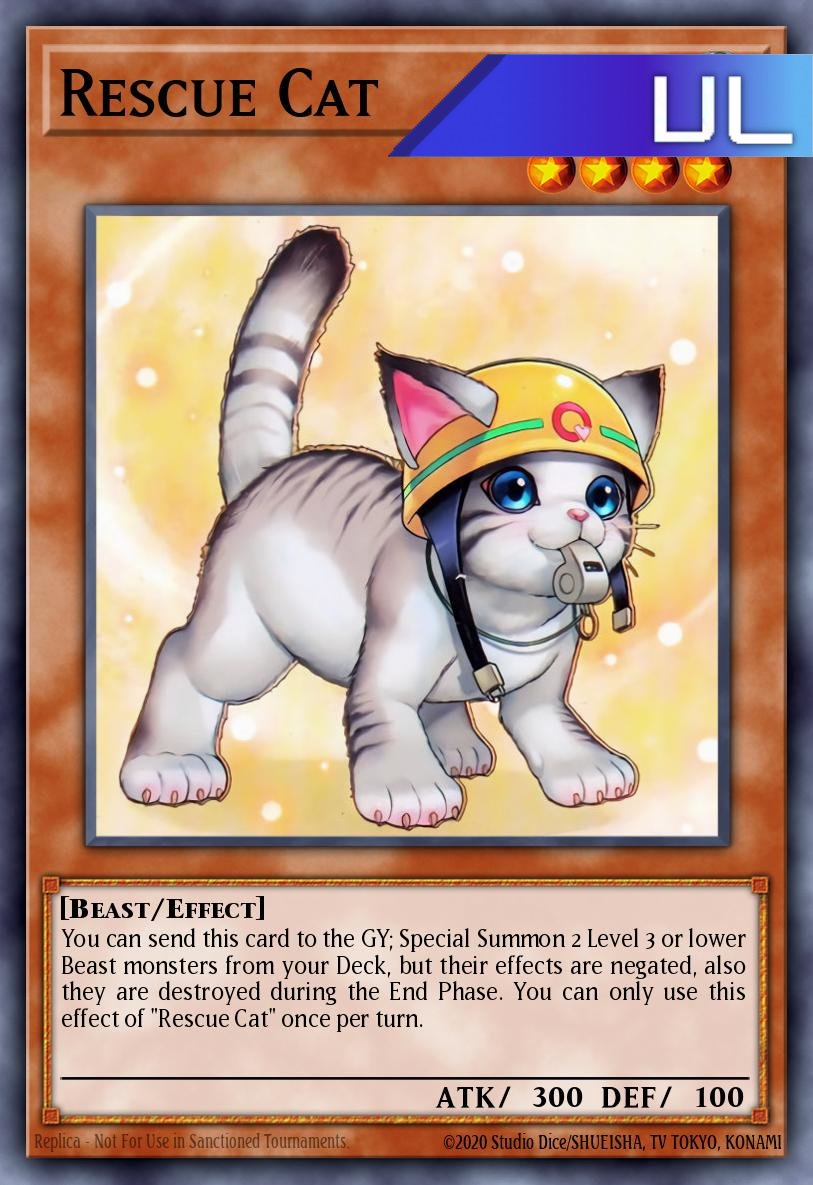 Rescue Cat (alternate art) - RA02-EN001 - 1st Edition - Ultimate Rare