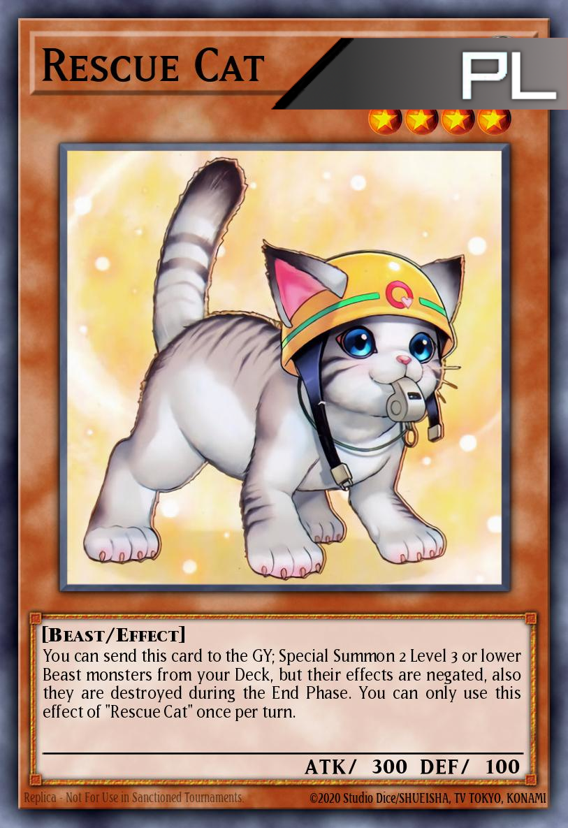 Rescue Cat (alternate art) - RA02-EN001 - 1st Edition - Platinum Secret Rare