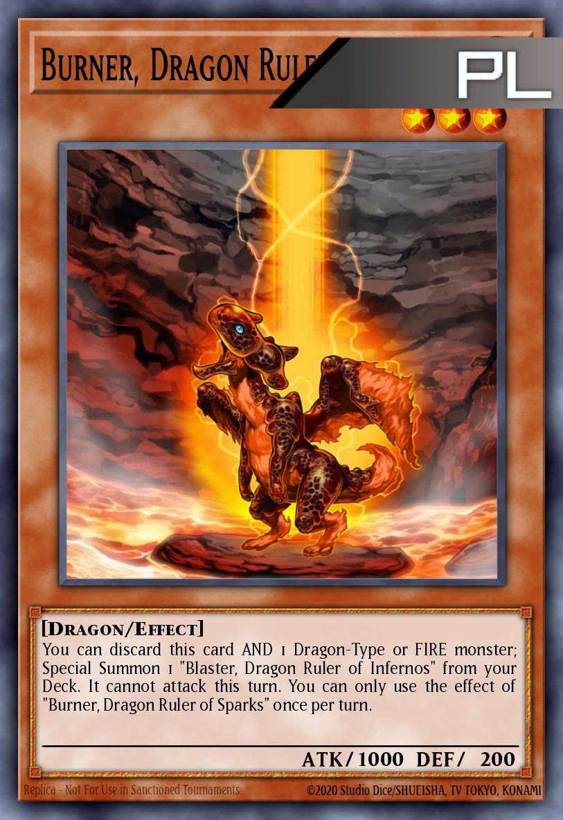 Burner, Dragon Ruler of Sparks - RA03-EN254 - 1st Edition - Platinum Secret Rare