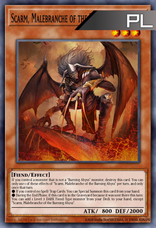 Scarm, Malebranche of the Burning Abyss - RA04-EN233 - 1st Edition - Platinum Secret Rare
