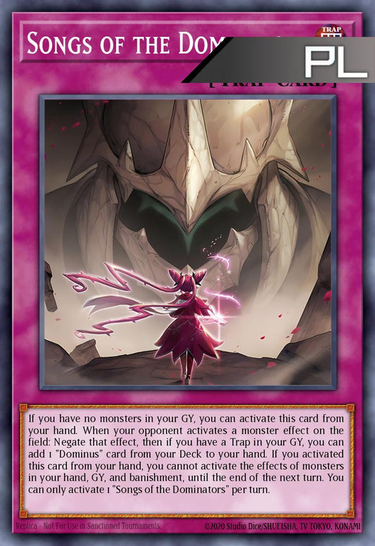 Songs of the Dominators - RA05-EN081 - 1st Edition - Platinum Secret Rare