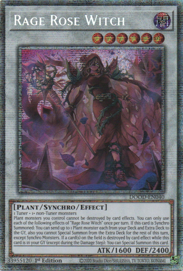 Synchron Rage Witch Rage Rose Witch - DOOD-EN040 - 1st Edition - Starlight Rare – Teroy's Cards