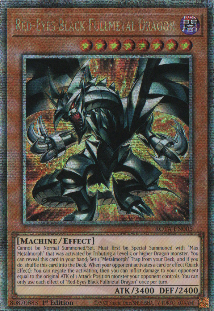 Red-Eyes Black Fullmetal Dragon - ROTA-EN005 - 1st Edition - Quarter Century Secret Rare