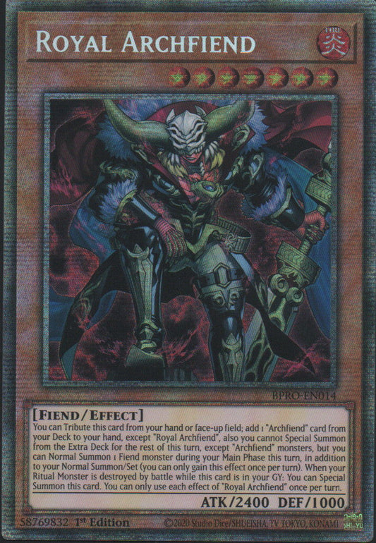 Royal Archfiend - BPRO-EN014 - 1st Edition - Starlight Rare