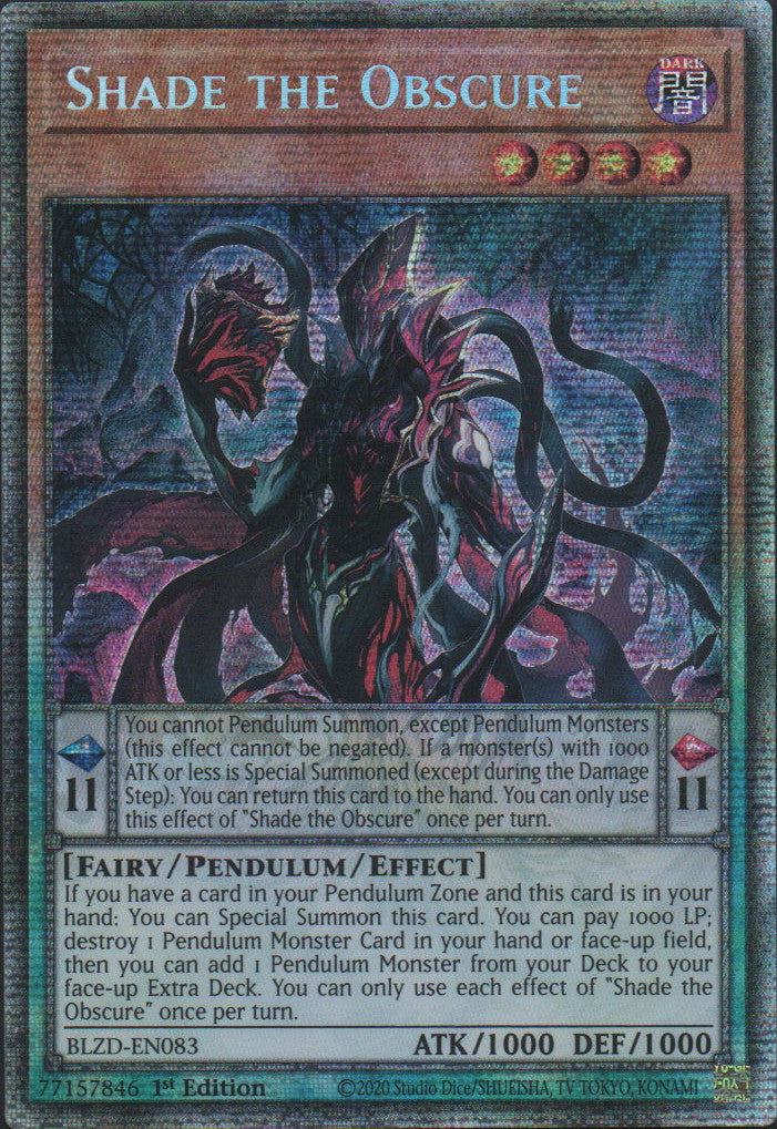 Shade the Obscure - BLZD-EN083 - 1st Edition - Starlight Rare