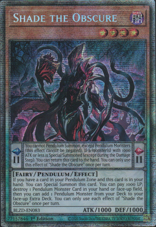 Shade the Obscure - BLZD-EN083 - 1st Edition - Starlight Rare