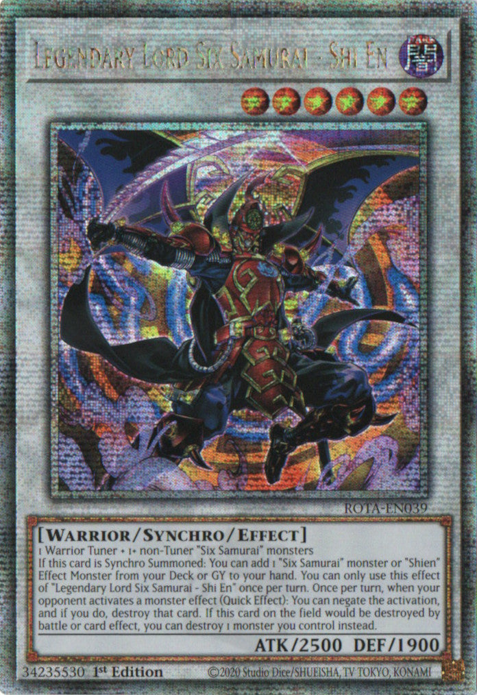 Legendary Lord Six Samurai - Shi En - ROTA-EN039 - 1st Edition - Quarter Century Secret Rare