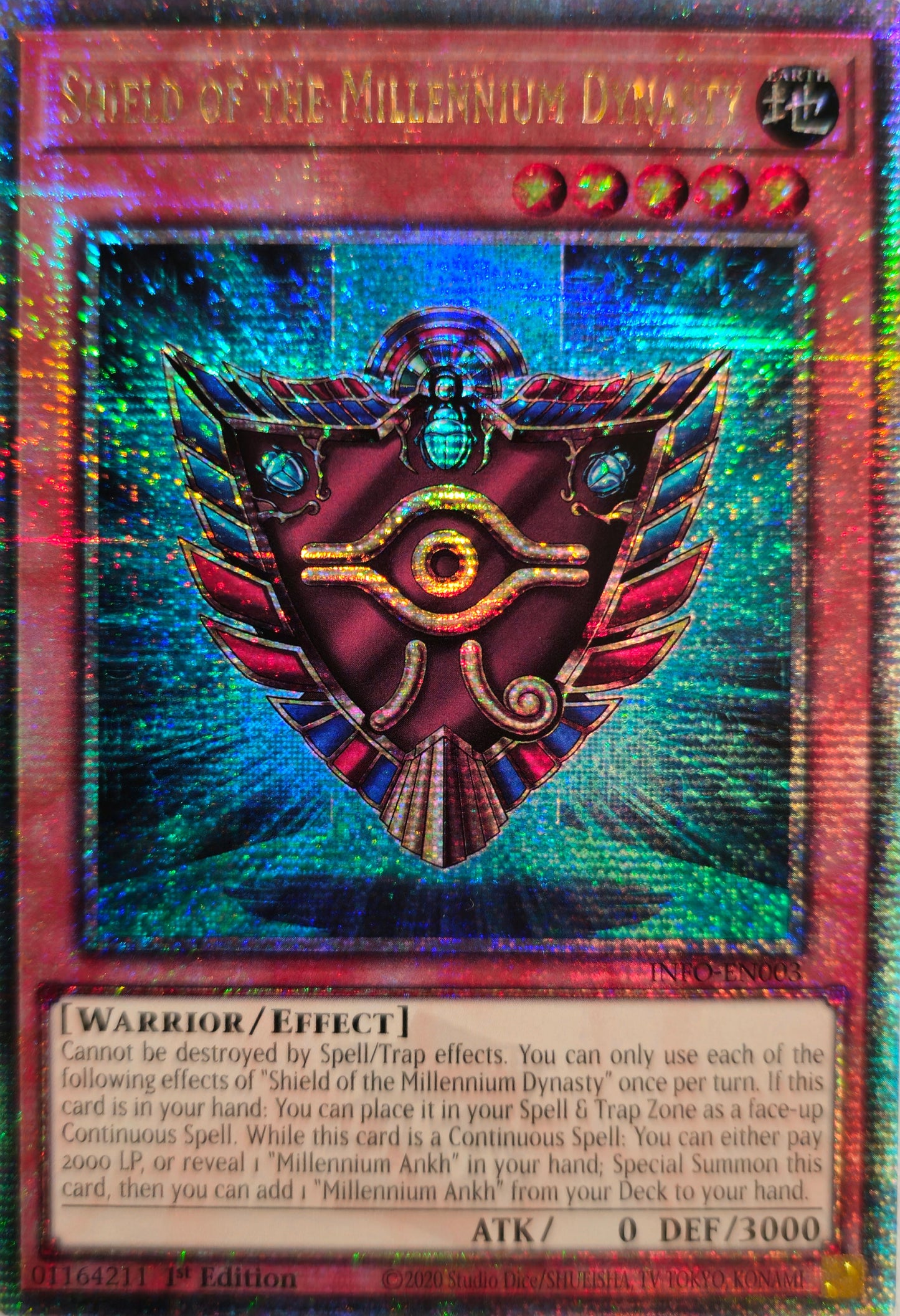 Shield of the Millennium Dynasty - INFO-EN003 - 1st Edition - Quarter Century Secret Rare