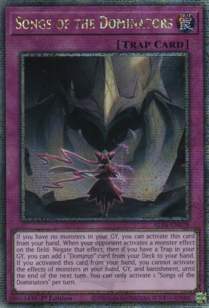 Songs of the Dominators - ALIN-EN078 - 1st Edition - Quarter Century Secret Rare
