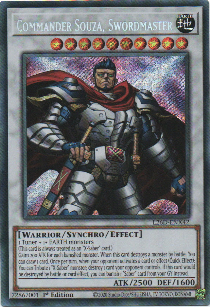 Commander Souza, Swordmaster - L26D-ENX42 - 1st Edition - Secret Rare
