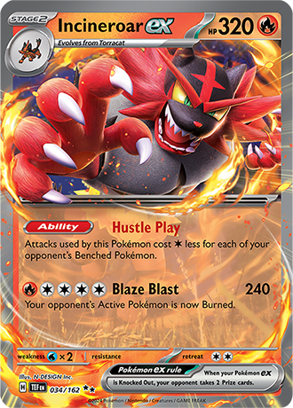 Incineroar ex - Temporal Forces - 034/162 - Double Rare