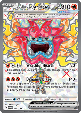 Hearthflame Mask Ogerpon ex - Twilight Masquerade - 192/167 - Full Art