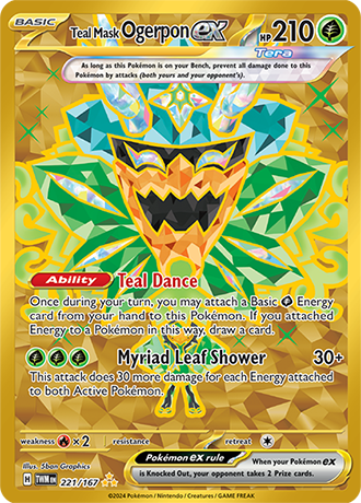 Teal Mask Ogerpon ex - Twilight Masquerade - 221/167 - Hyper Rare