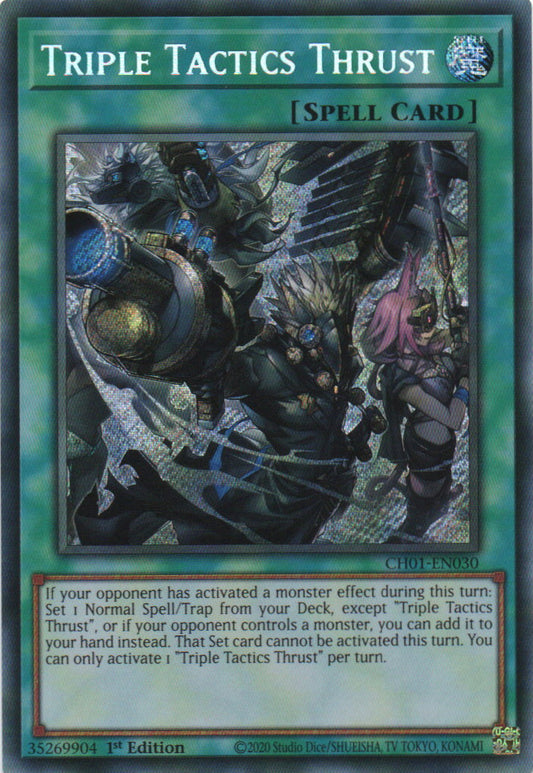 Triple Tactics Thrust - CH01-EN030 - 1st Edition - Secret Rare