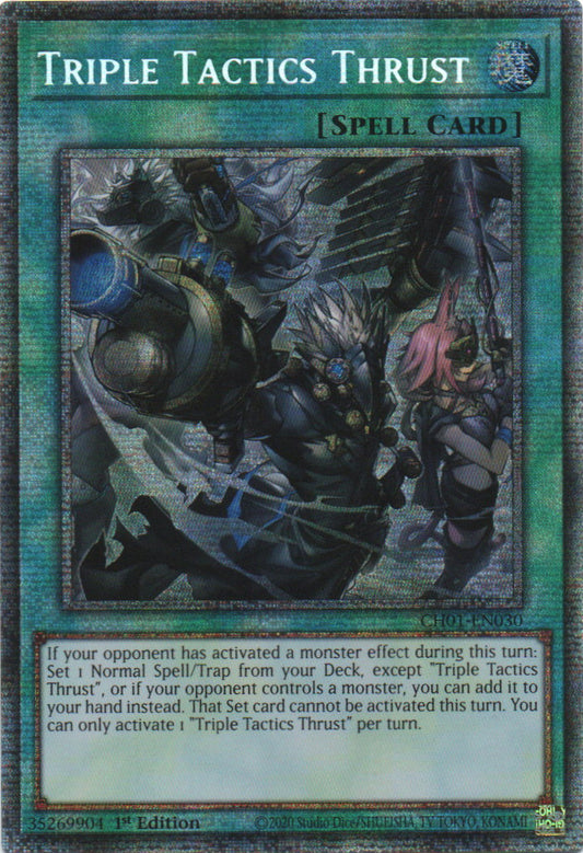 Triple Tactics Thrust - CH01-EN030 - 1st Edition - Starlight Rare