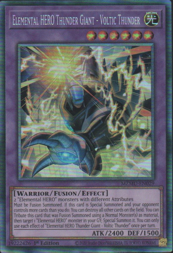 Elemental HERO Thunder Giant – Voltic Thunder - MZMU-EN029 - 1st Edition - Collector's Rare
