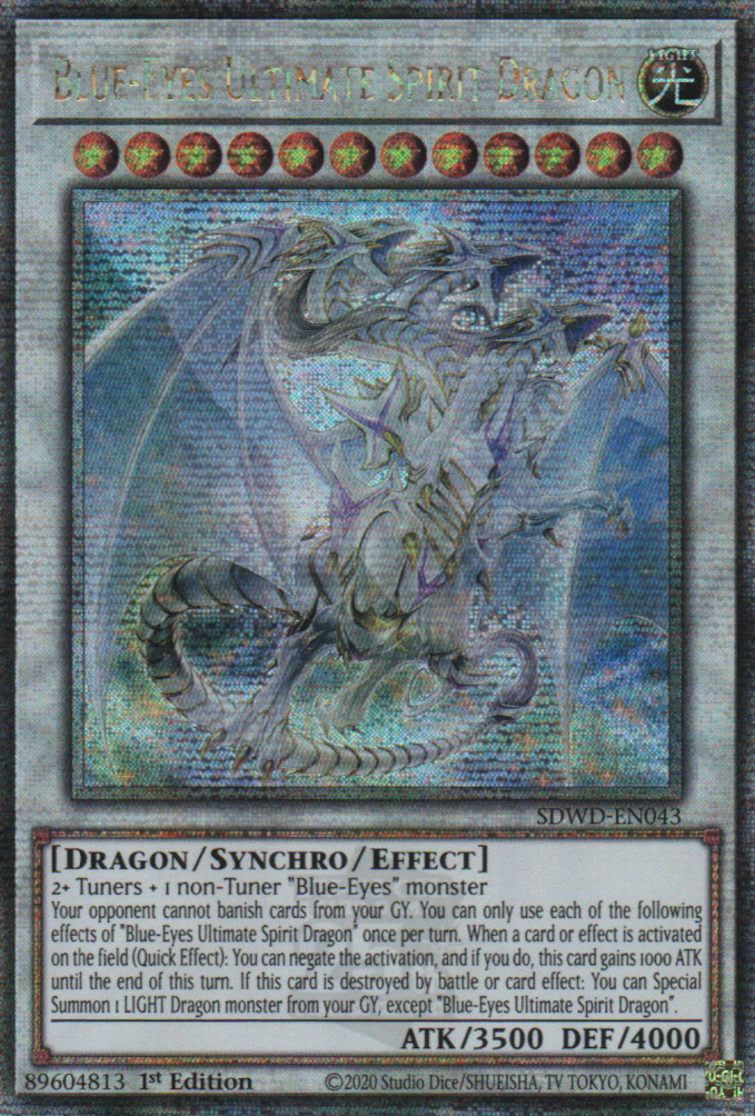 Blue-Eyes Ultimate Spirit Dragon - SDWD-EN043 - 1st Edition - Quarter Century Secret Rare