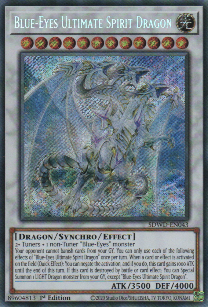Blue-Eyes Ultimate Spirit Dragon - SDWD-EN043 - 1st Edition - Secret Rare