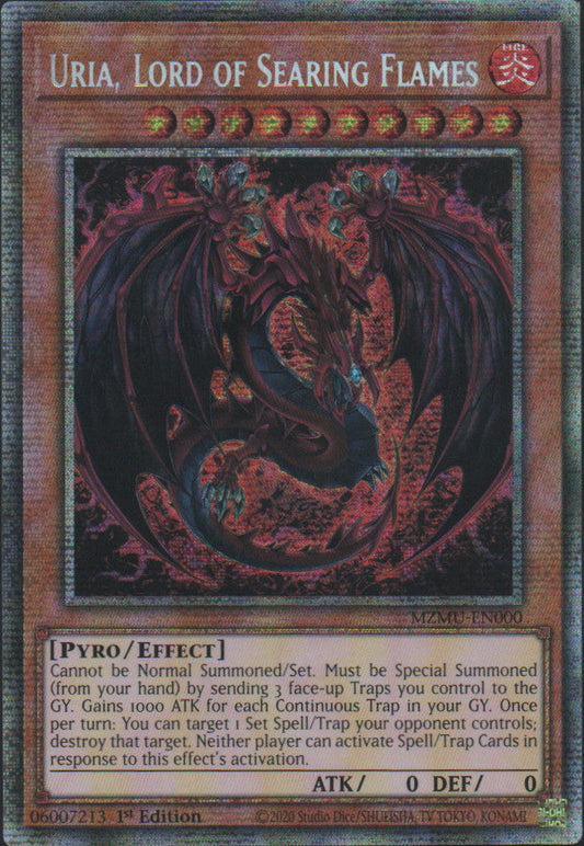 Uria, Lord of Searing Flames (Alternate Art) - MZMU-EN074 - 1st Edition - Starlight Rare