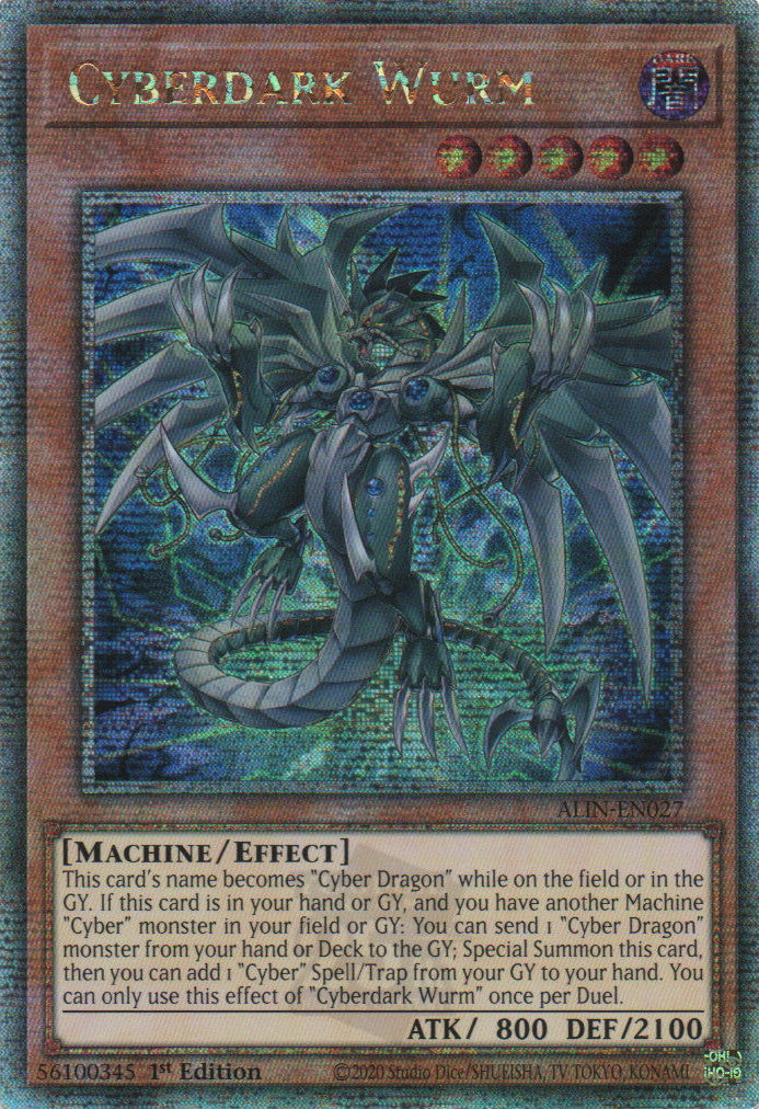 Cyberdark Wurm - ALIN-EN027 - 1st Edition - Quarter Century Secret Rare