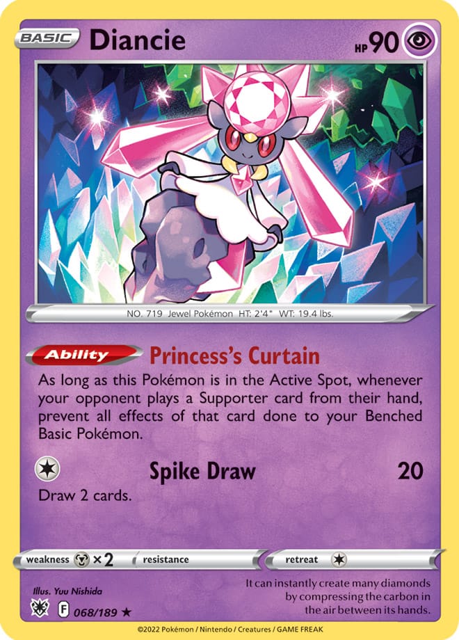Diancie - Astral Radiance 068/189 - Rare Holo