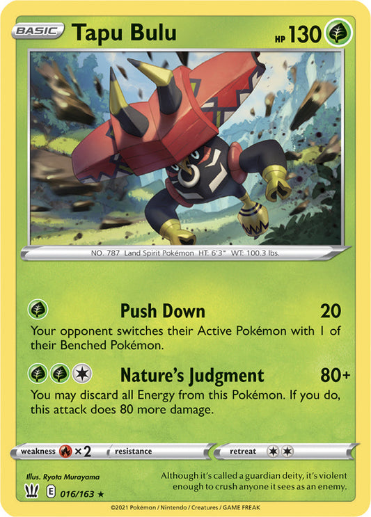 Tapu Bulu - Battle Styles 016/163 - Rare Holo