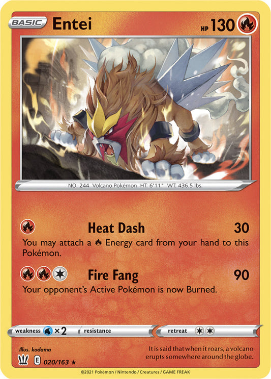 Entei - Battle Styles 020/163 - Rare Holo