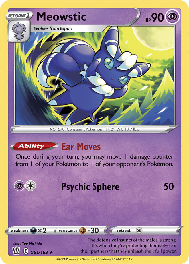 Meowstic - Battle Styles 061/163 - Rare Holo