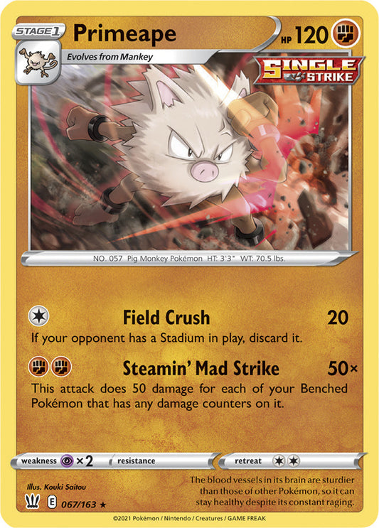 Primeape - Battle Styles 067/163 - Rare